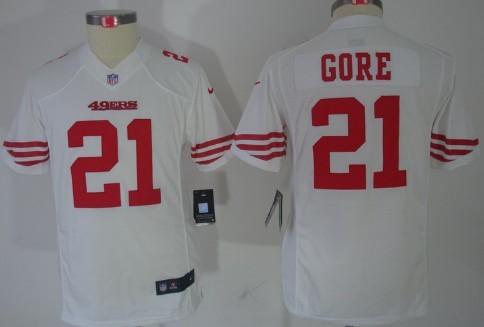 Nike San Francisco 49ers #21 Frank Gore White Limited Kids Jersey 