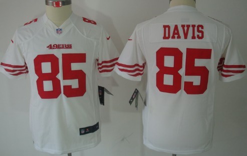 Nike San Francisco 49ers #85 Vernon Davis White Limited Kids Jersey 
