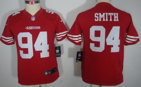 Nike San Francisco 49ers #94 Justin Smith Red Limited Kids Jersey 
