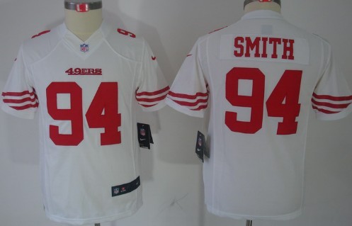 Nike San Francisco 49ers #94 Justin Smith White Limited Kids Jersey 