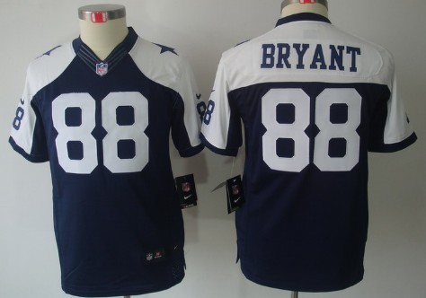 Nike Dallas Cowboys #88 Dez Bryant Blue Thanksgiving Limited Kids Jersey 