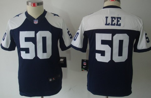Nike Dallas Cowboys #50 Sean Lee Blue Thanksgiving Limited Kids Jersey 