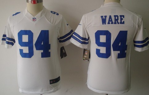 Nike Dallas Cowboys #94 DeMarcus Ware White Limited Kids Jersey 