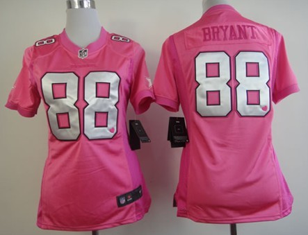 Nike Dallas Cowboys #88 Dez Bryant Pink Love Womens Jersey 