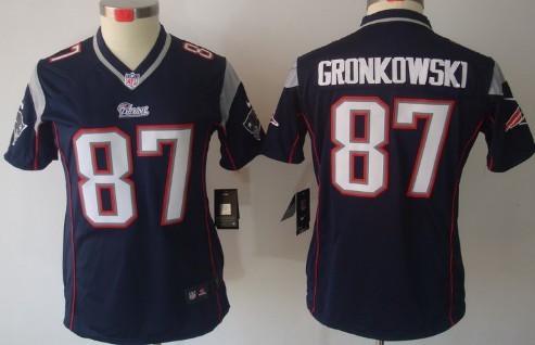Nike New England Patriots #87 Rob Gronkowski Blue Limited Womens Jersey 