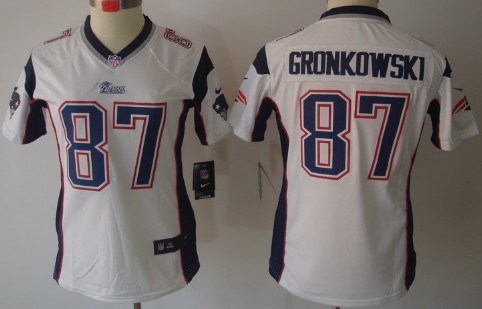 Nike New England Patriots #87 Rob Gronkowski White Limited Womens Jersey 