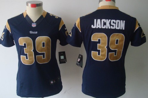 Nike St. Louis Rams #39 Steven Jackson Navy Blue Limited Womens Jersey
