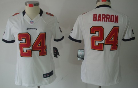 Nike Tampa Bay Buccaneers #24 Mark Barron White Limited Womens Jersey 