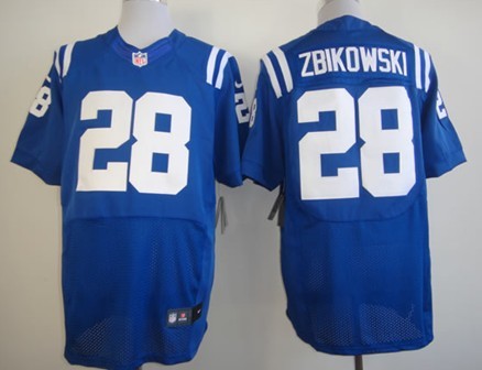 Nike Indianapolis Colts #28 Tom Zbikowski Blue Elite Jersey 