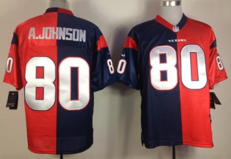 Nike Houston Texans #80 Andre Johnson Blue/Red Two Tone Elite Jersey 