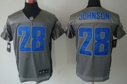 Nike Tennessee Titans #28 Chris Johnson Gray Shadow Elite Jersey 