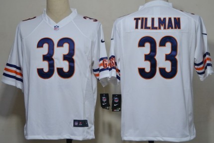 Nike Chicago Bears #33 Charles Tillman White Game Jersey 