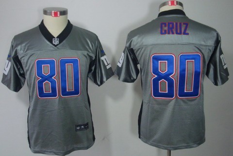 Nike New York Giants #80 Victor Cruz Gray Shadow Kids Jersey 