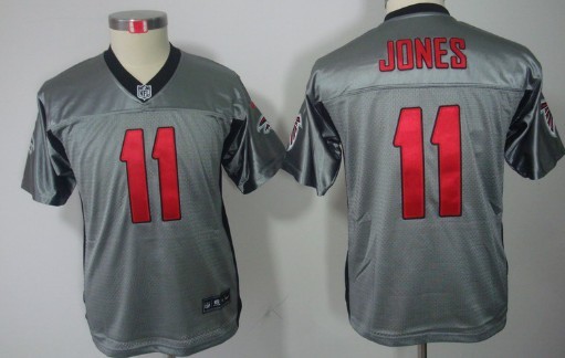 Nike Atlanta Falcons #11 Julio Jones Gray Shadow Kids Jersey