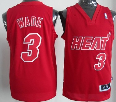 Miami Heat #3 Dwyane Wade Revolution 30 Swingman Red Big Color Jersey 