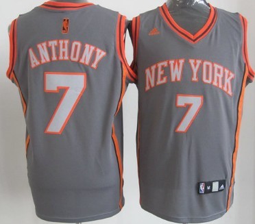 New York Knicks #7 Carmelo Anthony Gray Shadow Jersey 