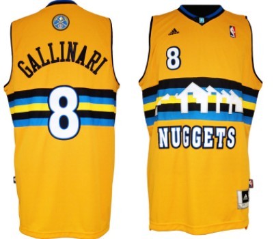 Denver Nuggets #8 Danilo Gallinari Revolution 30 Swingman Yellow Jersey 