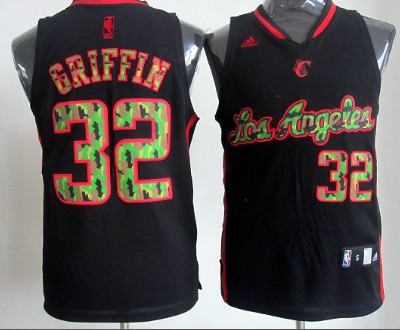 Los Angeles Clippers #32 Blake Griffin Black Camo Fashion Jersey 