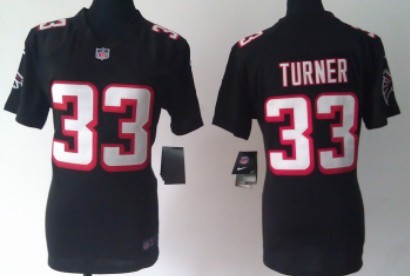 Nike Atlanta Falcons #33 Michael Turner Black Game Womens Jersey 