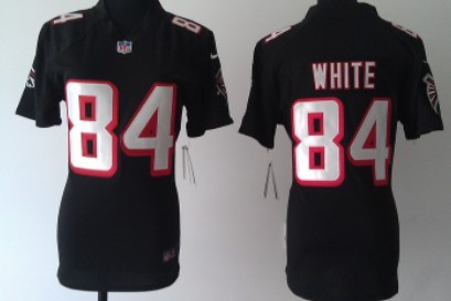 Nike Atlanta Falcons #84 Roddy White Black Game Womens Jersey 