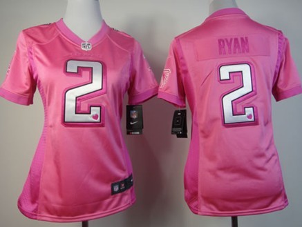Nike Atlanta Falcons #2 Matt Ryan Pink Love Womens Jersey 