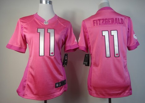 Nike Arizona Cardinals #11 Larry Fitzgerald Pink Love Womens Jersey