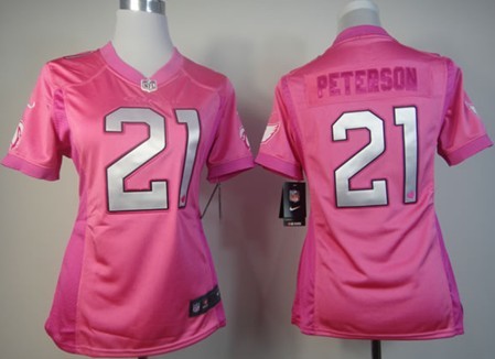 Nike Arizona Cardinals #21 Patrick Peterson Pink Love Womens Jersey