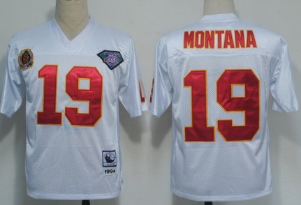 Kansas City Chiefs #19 Joe Montana White 75TH Throwback Jersey 