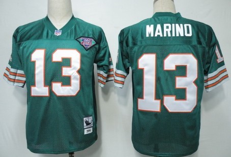 Miami Dolphins #13 Dan Marino Green 75TH Throwback Jersey