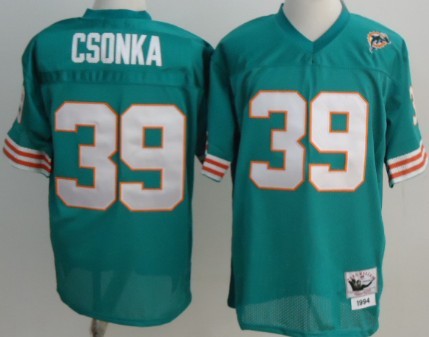 Miami Dolphins #39 Larry Csonka Green Throwback Jersey 