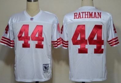San Francisco 49ers #44 Tom Rathman White Throwback Jersey 