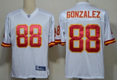 Reebok Kansas City Chiefs #88 Tony Gonzalez White Jersey