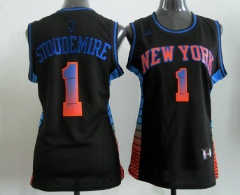New York Knicks #1 Amare Stoudemire Vibe Black Fashion Womens Jersey
