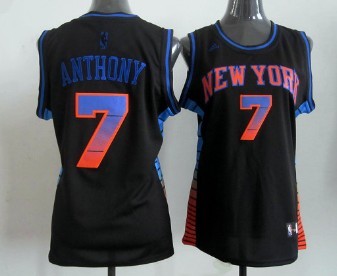New York Knicks #7 Carmelo Anthony Vibe Black Fashion Womens Jersey