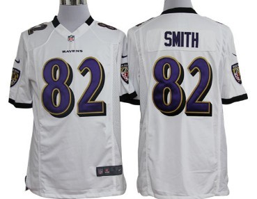 Nike Baltimore Ravens #82 Torrey Smith White Game Jersey 