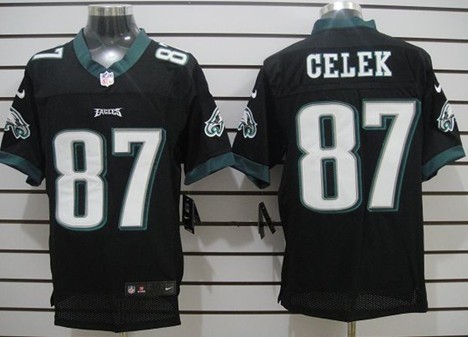 Nike Philadelphia Eagles #87 Brent Celek Black Elite Jersey