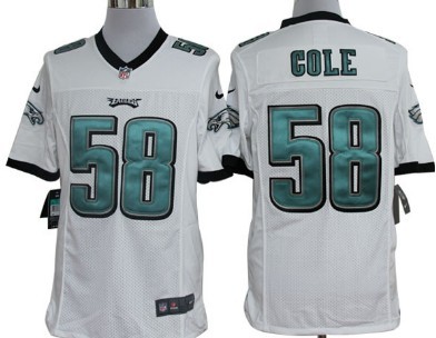 Nike Philadelphia Eagles #58 Trent Cole White Limited Jersey 