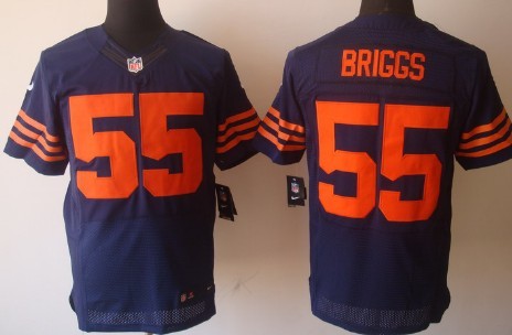 Nike Chicago Bears #55 Lance Briggs Blue With Orange Elite Jersey 