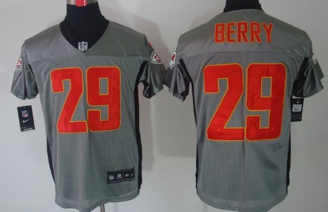 Nike Kansas City Chiefs #29 Eric Berry Gray Shadow Elite Jersey