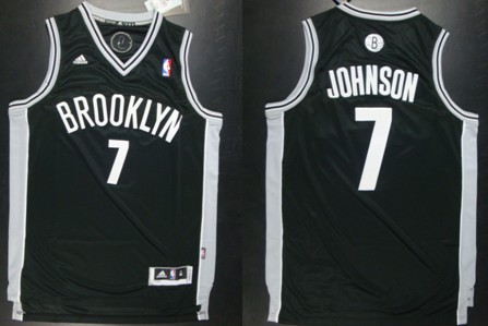 Brooklyn Nets #7 Joe Johnson Revolution 30 Swingman Black Jersey 