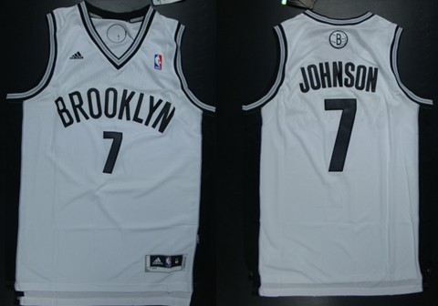Brooklyn Nets #7 Joe Johnson Revolution 30 Swingman White Jersey 
