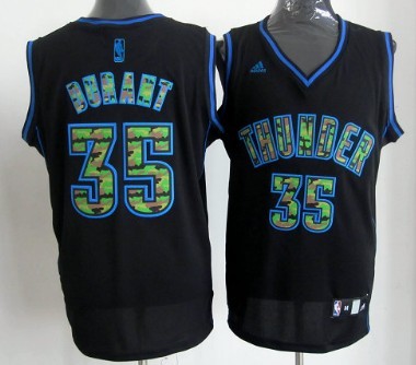 Oklahoma City Thunder #35 Kevin Durant Black Camo Fashion Jersey