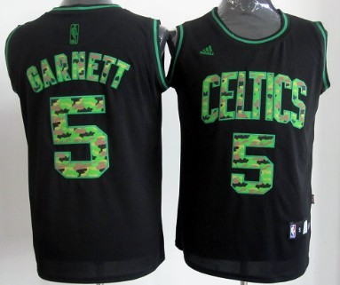 Boston Celtics #5 Kevin Garnett Black Camo Fashion Jersey 
