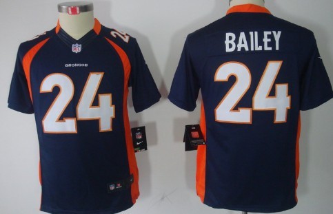 Nike Denver Broncos #24 Champ Bailey Blue Limited Kids Jersey