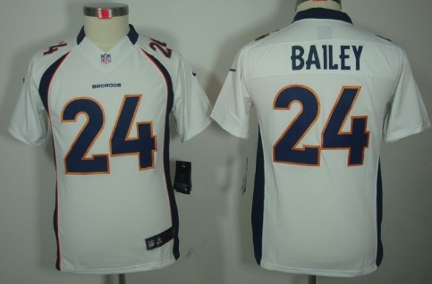 Nike Denver Broncos #24 Champ Bailey White Limited Kids Jersey