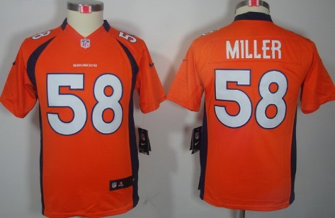 Nike Denver Broncos #58 Von Miller Orange Limited Kids Jersey