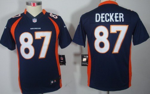 Nike Denver Broncos #87 Eric Decker Blue Limited Kids Jersey