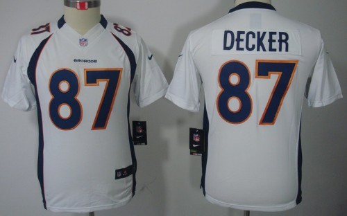 Nike Denver Broncos #87 Eric Decker White Limited Kids Jersey