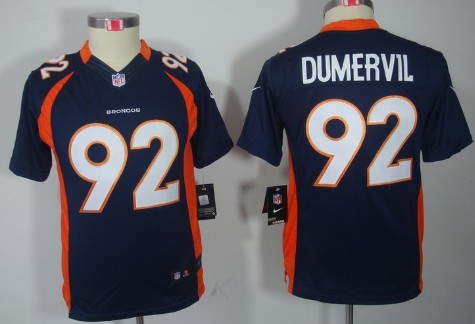 Nike Denver Broncos #92 Elvis Dumervil Blue Limited Kids Jersey
