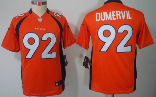 Nike Denver Broncos #92 Elvis Dumervil Orange Limited Kids Jersey